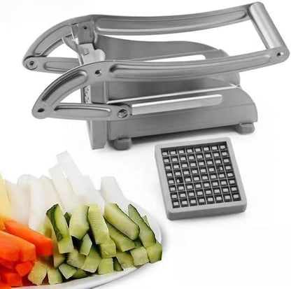Manual French Fry Cutter with 2 Blades,Stainless Steel Potato Slicer for Fries,Carrots & Cucumbers, Kitchen Air Fryer Mate,Perfect Fruit Vegetable Slicer